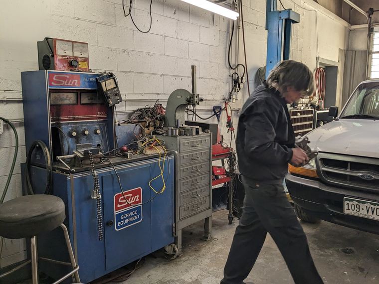 The Sun test bench in the D&D Auto Electric shop