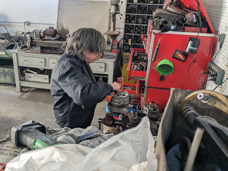 Working on a unit at the D&D rebuild bench